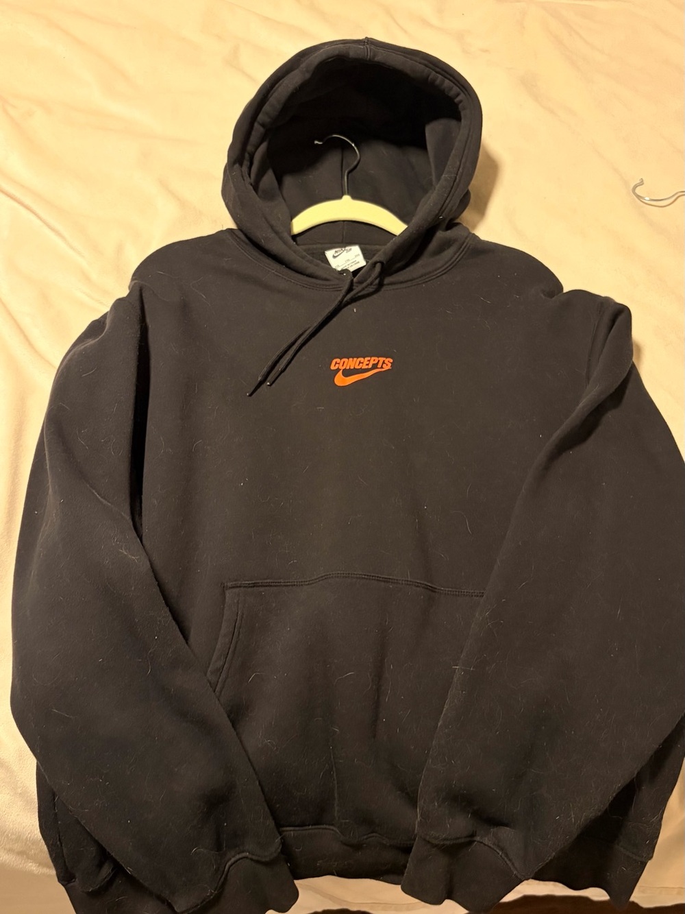 Nike Concepts- Black Hoodie with Orange Logo XXL (fits like XL)